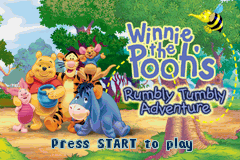 Winnie the Pooh's Rumbly Tumbly Adventure title screen for GameBoy Advance